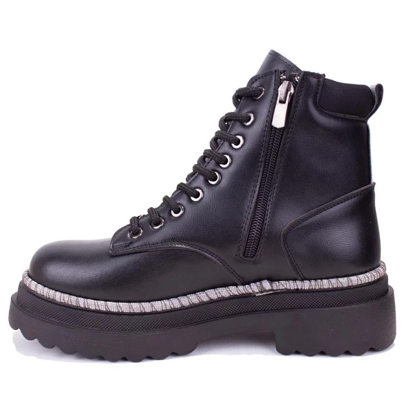 Dagoster DZA07-122435 Siyah Günlük Düz Taban Kadın Bot - 3