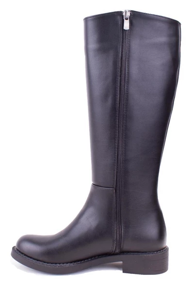 Dagoster DZA07-1062765 Siyah Günlük Streçli Düz Topuk Kadın Çizme - Resim 3