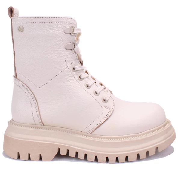 Hammer Jack Soloj 10224730 Bej Ortopedik Günlük Düz Topuk Kadın Deri Bot - 2