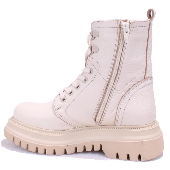 Hammer Jack Soloj 10224730 Bej Ortopedik Günlük Düz Topuk Kadın Deri Bot - 3