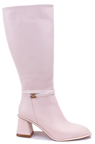 Dagoster DZA07-1032901 Bej  Klasik Topuklu  Kadın Çizme - 2