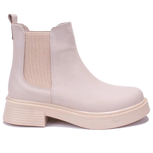 Dagoster DZA07-3892401 Bej Günlük Düz Taban Kadın Bot - 2