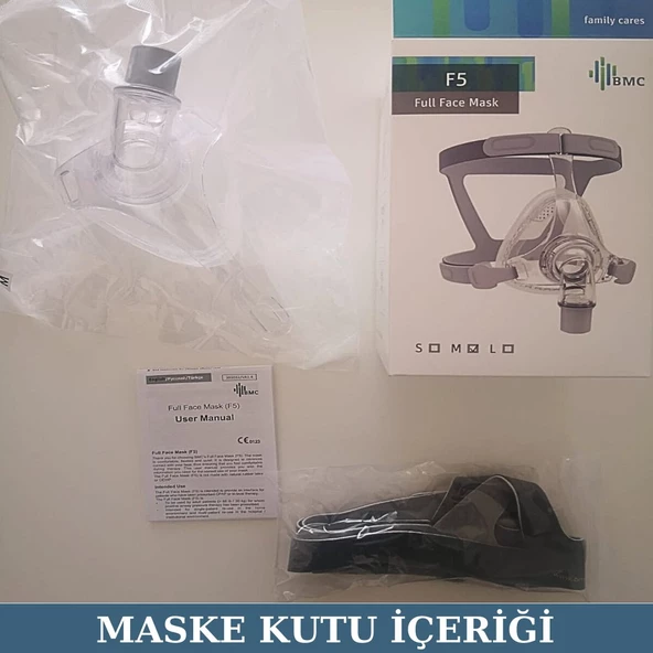 Bmc F5 Full Face Ağız - Burun Cpap Bpap Maskesi M - 3