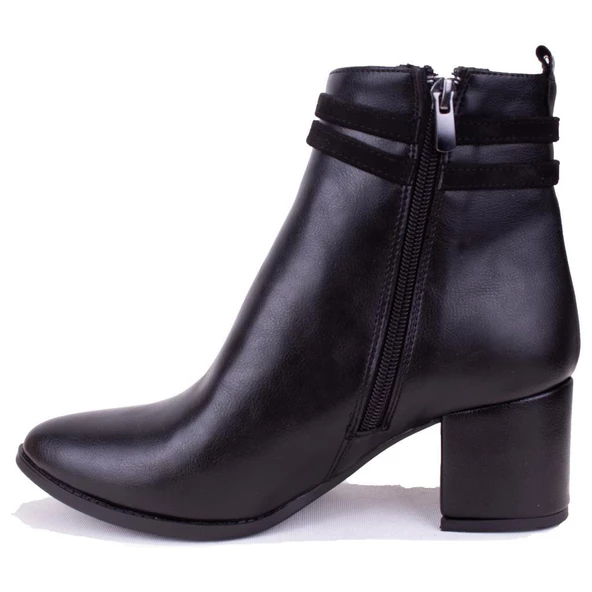 Dagoster DZA07-928565 Siyah Klasik Topuklu Kadın Bot - 3