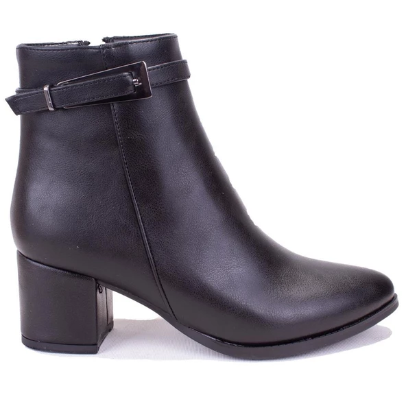 Dagoster DZA07-928585 Siyah Klasik Topuklu Kadın Bot - 2
