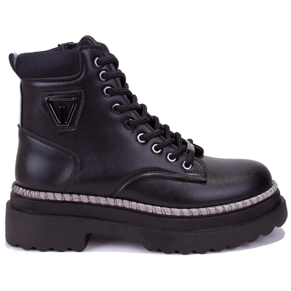 Dagoster DZA07-122435 Siyah Günlük Düz Taban Kadın Bot - 2