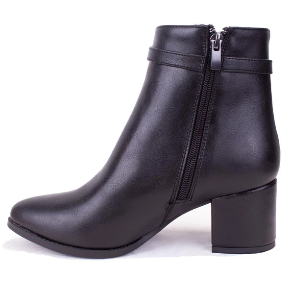 Dagoster DZA07-928585 Siyah Klasik Topuklu Kadın Bot - 3