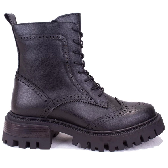 Dagoster DZA07-12531530 Siyah Günlük Düz Taban Kadın Bot - 2