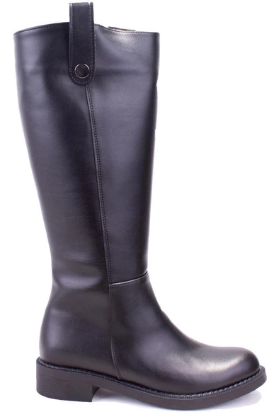 Dagoster DZA07-1062765 Siyah Günlük Streçli Düz Topuk Kadın Çizme - Resim 2