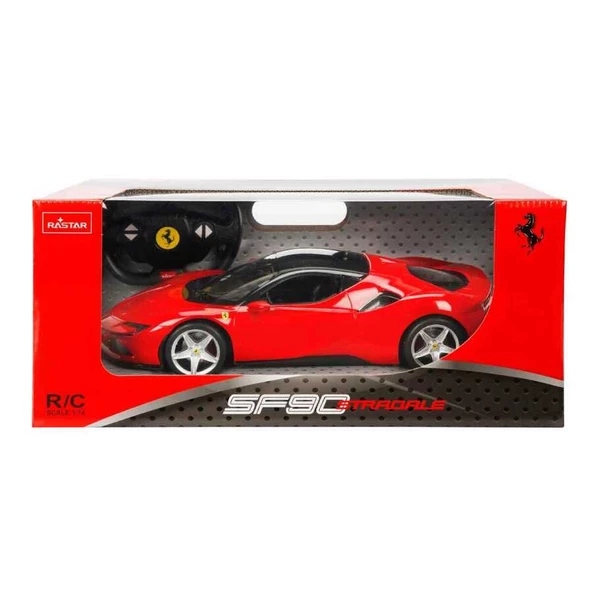 114 Ferrari SF90 Stradale Işıklı Uzaktan Kumandalı Araba 34 Cm Kırmızı - 6