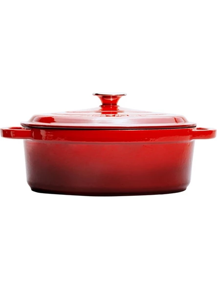SÜREL Oval Tencere Kırmızı 23 x 29 cm - 4