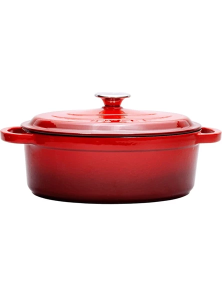 SÜREL Oval Tencere Kırmızı 23 x 29 cm - 3