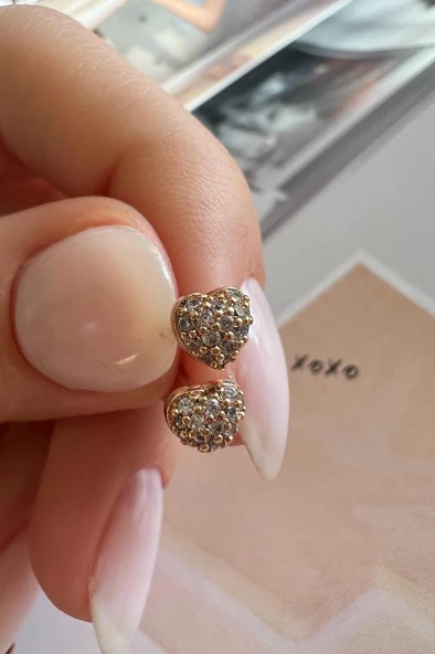 MİNİ KALP KÜPE ( ALTIN KAPLAMA ) ürün görseli 1