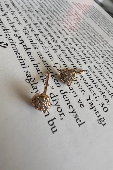 MİNİ KALP KÜPE ( ALTIN KAPLAMA ) - Resim 2