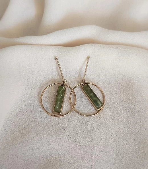 Küpe Halka Taşlı Model Kadın Küpe Takı Aksesuar Nişan Düğün Kına Özel Gün - 3