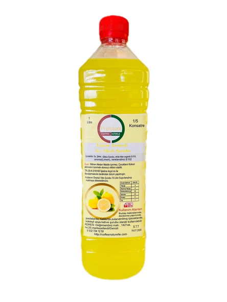 Limon Aromalı 1 e 9 Konsatre  İce Slush şurubu 1 tl