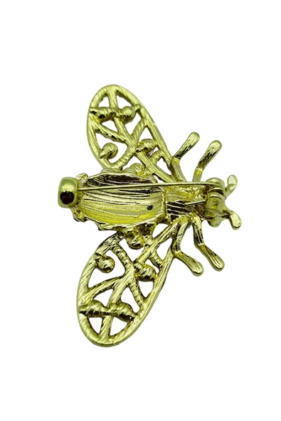 İnci Detaylı Zarif Arı Broşu - Resim 4