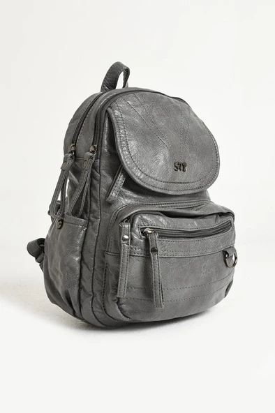 Y.S.Deri Mini Boy Kadın Sırt Çantası Vegan Deri Bayan Sırt Çantası 27*20 Cm Yumuşak Doku Çok Cepli - Resim 4