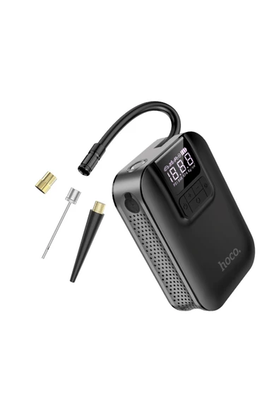 Hoco S53 Breeze Taşınabilir Çok Fonksiyonlu Dijital Göstergeli 2500 mAh Bataryalı Akıllı Kablosuz Hava Kompresörü - Resim 4