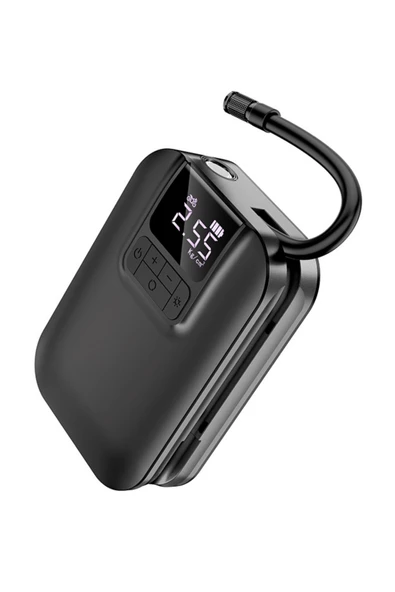 Hoco S53 Breeze Taşınabilir Çok Fonksiyonlu Dijital Göstergeli 2500 mAh Bataryalı Akıllı Kablosuz Hava Kompresörü - Resim 3