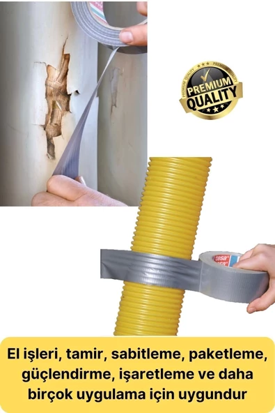 Çok Amaçlı Su Geçirmez Sızdırmaz Dayanıklı Izole Gri Tamir Bandı 48 Mm 10 Mt 1 Adet - 4
