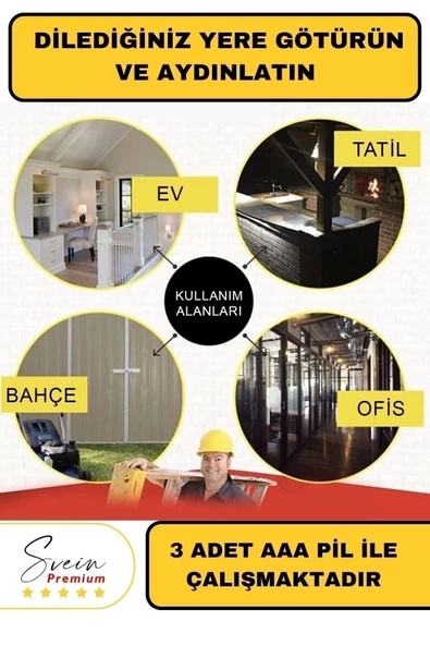 Taşınabilir Cep Boy Pilli Mıknatıslı Katlanır Ayaklı Kamp Bahçe Ev İçin Mini Cob Projektör Led Işık - 3