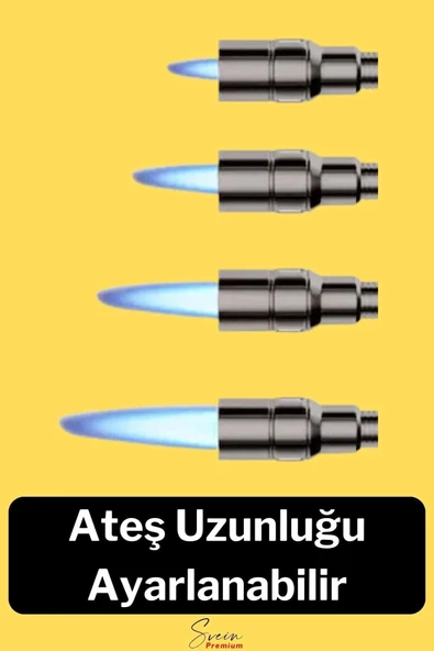 Ayaklı Premium Doldurulabilir Depolu Vantuzlu 1300 Derece Torch Kamp Mangal Piknik Pürmüz Çakmak - 3