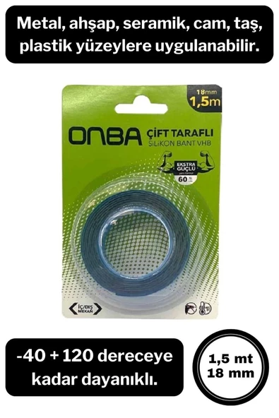 60 Kg Çift Taraflı Ekstra Güçlü Çok Amaçlı Tamir Silikon Bant Dış Mekan Montaj Bandı 18 Mm X 1,5 Mt - 3