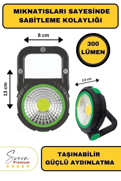 Taşınabilir Cep Boy Pilli Mıknatıslı Katlanır Ayaklı Kamp Bahçe Ev İçin Mini Cob Projektör Led Işık - 2