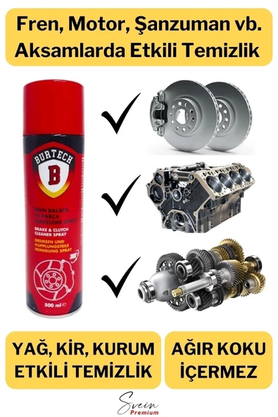 Fren Balata Temizleyici Ve Genel Araç Bakım Parça Toz Yağ Temizleme Spreyi 500 Ml 1 Adet