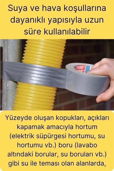 Çok Amaçlı Su Geçirmez Sızdırmaz Dayanıklı Izole Gri Tamir Bandı 48 Mm 10 Mt 1 Adet - 2