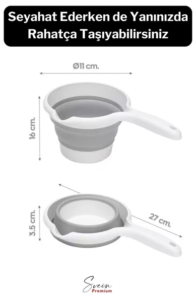 Pratik Premium Katlanır Sert Plastik Koçero Maşrapa Su Kovası Bulaşık Yıkama Leğeni 1200 ml - 2