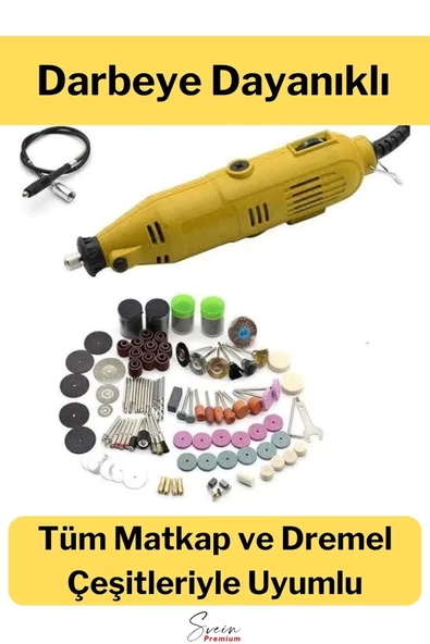 Hobi Gravür Dremel Taşlama Ucu Mini Metal Ahşap Oyma Seti Parlatma Çapak Alma 105 Parça Kalıpçı Seti - 4