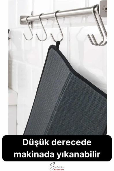 Tezgah Üstü Mikrofiber Bulaşık Matı Koku Yapmaz Kaymaz Ultra Emici Nano Kurutma Pedi Örtüsü 45x35 cm - 4