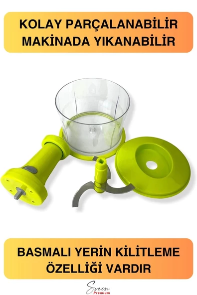 Paslanmaz Çelik Bıçaklı El Robotu Pratik Taşınabilir Basmalı El Blender Soğan Sebze Meyve Doğrayıcı - 4