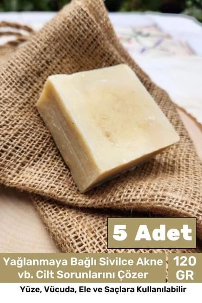 Lüks %100 Doğal Güzel Kokulu El Yüz Saç Vücut Cilt Orijinal Bitkisel Sarımsaklı Sabun 120G - 5 Adet ürün görseli 1