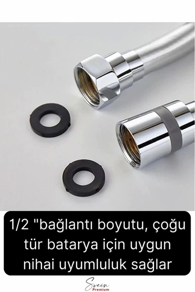 Gümüş Dayanıklı Esnek Kırılmaz Çatlamaz Patlamaz Sızdırmaz Pvc Banyo Duş Musluk Hortumu 1,5 Metre - 4