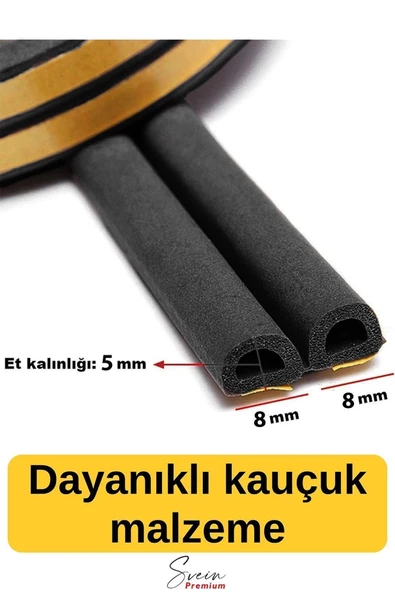 Kapı Ve Pencere Soğuk Izolasyon Bandı Fitili Kendinden Yapışkanlı Kauçuk Yalıtım Bant 2x10 = 20 Mt - 4