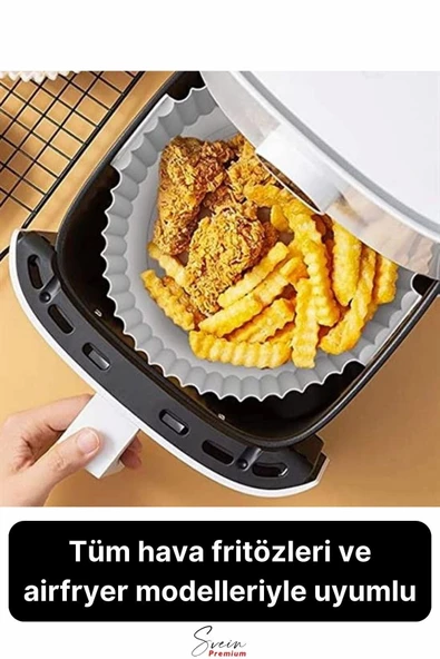 Isıya Dayanıklı Esnek Yıkanılabilir Yapışmaz Silikon Fırın Ve Airfryer Yuvarlak Model Pişirme Matı - 3