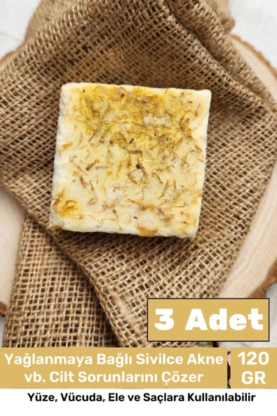 Özel %100 Doğal Güzel Kokulu El Yüz Saç Vücut Cilt Orijinal Bitkisel Safran Sabunu 120G - 3 Adet ürün görseli 1