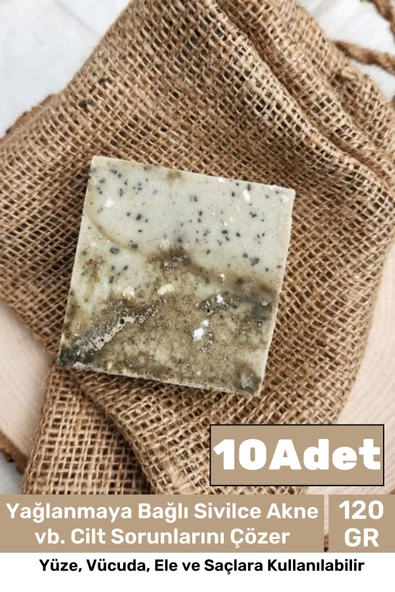 Özel Üretim %100 Doğal Güzel Kokulu El Yüz Saç Vücut Cilt Orijinal Bitkisel Kil Sabunu 120G 10 Adet ürün görseli 1