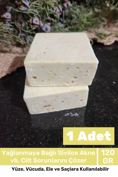 Lüks %100 Doğal Güzel Kokulu El Yüz Saç Vücut Cilt Orijinal Bitkisel Limon Sabunu 120G - 1 Adet