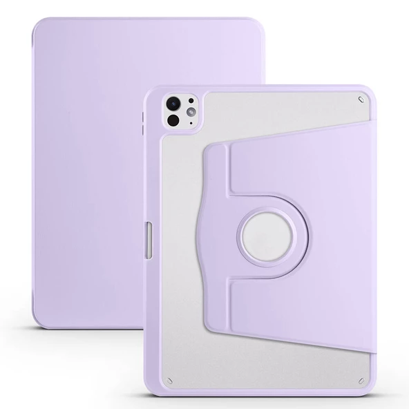 Apple iPad Pro 11 2024 Kılıf Zore Termik Kalem Bölmeli Dönebilen Standlı Kılıf - 2