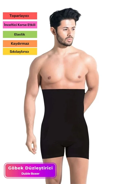 Özel Üretim Basen Toparlayıcı Sıkılaştırıcı Göbek Düzleştirici Bel İnceltici Erkek Duble Boxer Korse ürün görseli