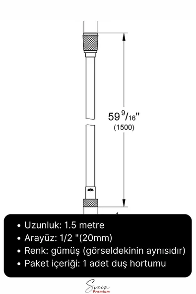 Siyah Dayanıklı Esnek Kırılmaz Çatlamaz Patlamaz Sızdırmaz Pvc Banyo Duş Musluk Hortumu 1,5 Metre - 5