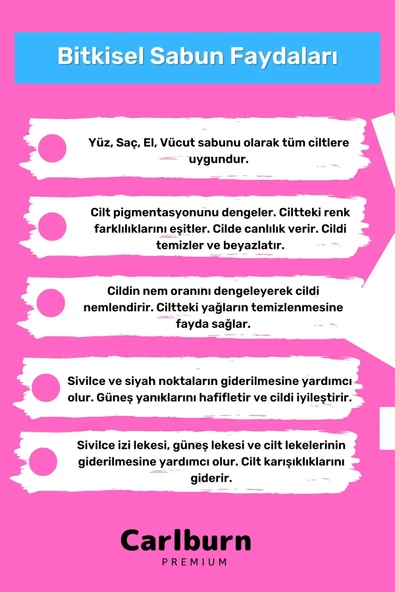 Lüks %100 Doğal Güzel Kokulu El Yüz Saç Vücut Cilt Orijinal Bitkisel Biberiye Sabunu 120G - 3 Adet - 3