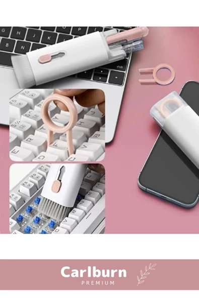 Premium Çok Fonksiyonlu Güçlü Silikon Uçlu 7 in 1 Airpods Klavye Ekran Temizleme Kiti - 5