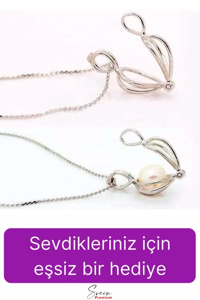 Özel Üretim Kutulu İstiridye İçinde Sevgiliye Anneye Gerçek İnci Kolye Hediye Kadın Aksesuar Seti - 4