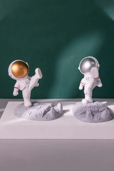Masaüstü Sevimli Astronot Telefon Tutucu Standı Sağlam Tutunma Sallanmaz Dekoratif Evde Ofiste 1 Ad. - 2