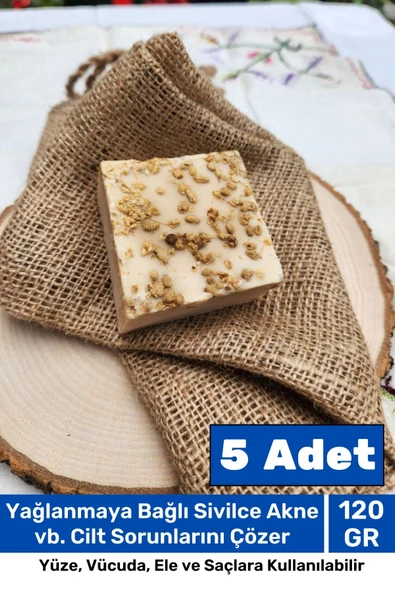 Lüks %100 Doğal Güzel Kokulu El Yüz Saç Vücut Cilt Orijinal Bitkisel Kekik Sabunu 120G - 5 Adet ürün görseli 1